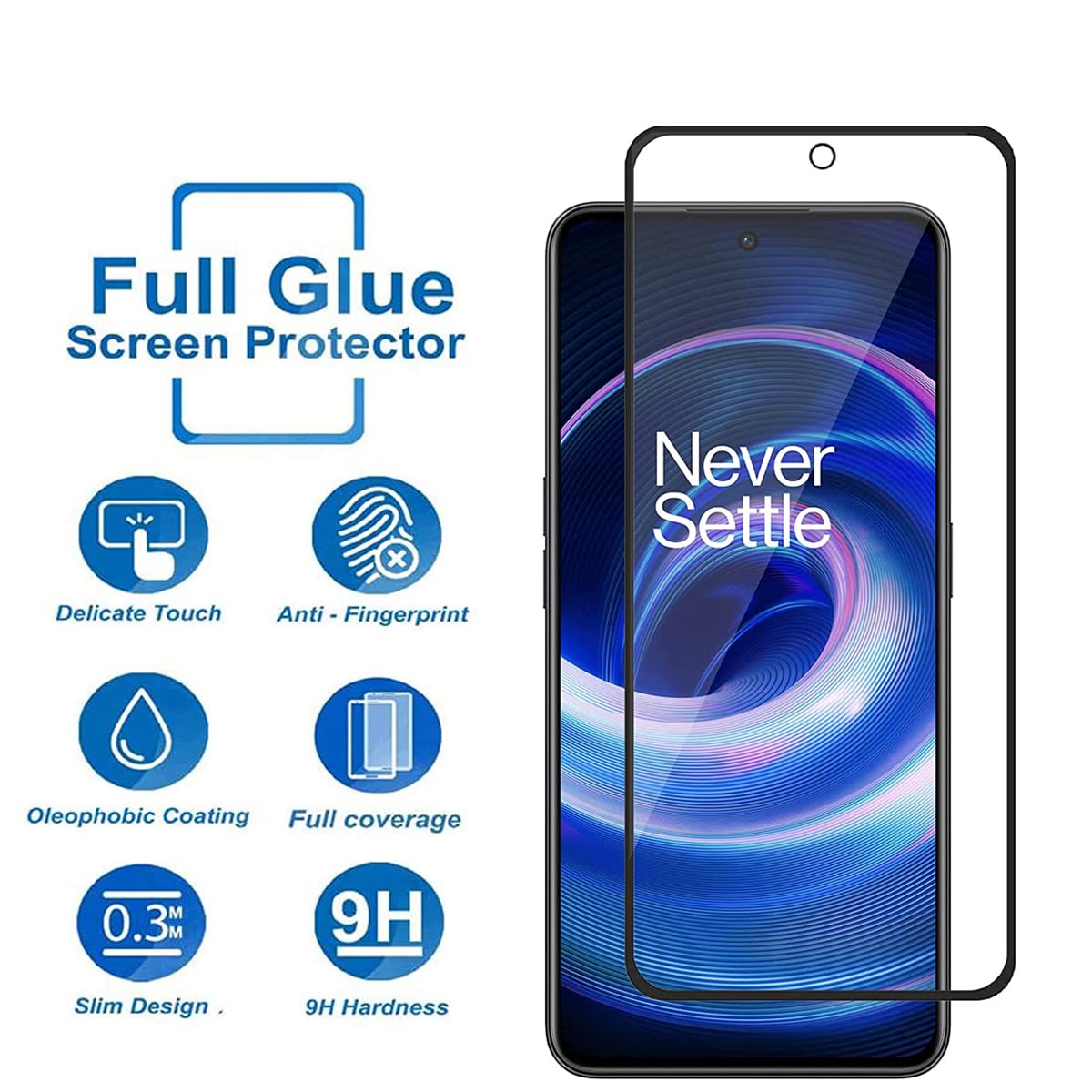 Decorz Expert Military-Grade Gorilla Tempered Glass Compatible with OnePlus 10R, OnePlus 10R - Prime Edition and OnePlus 10T (6.7 Inch) With Installation Kit | Edge to Edge Coverage | Black